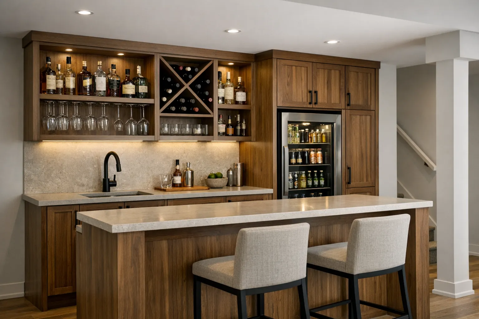 Bar de sous-sol sur mesure