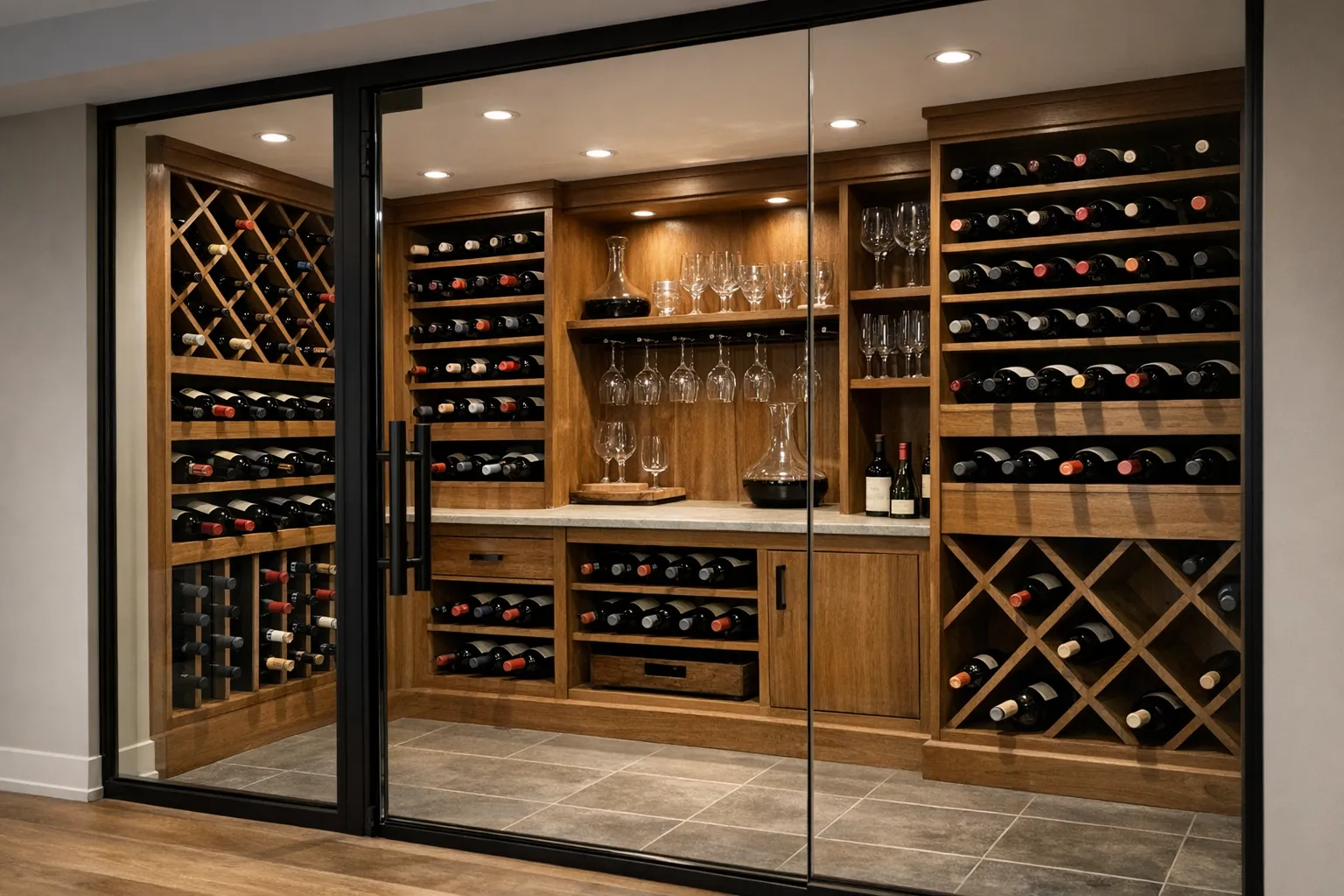 Cave à vin / cellier sur mesure au sous-sol