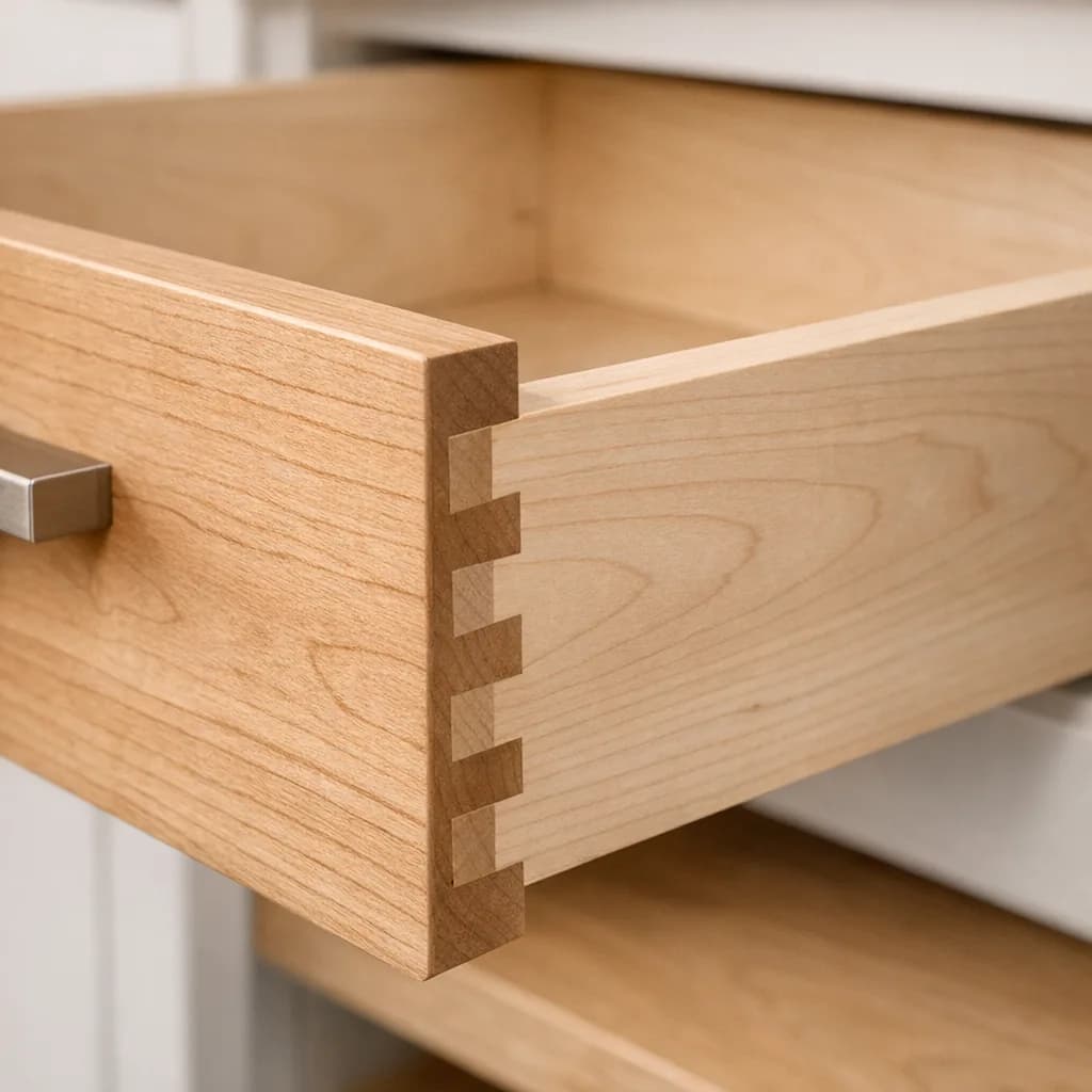 Cuisine sur mesure avec détails en bois massif