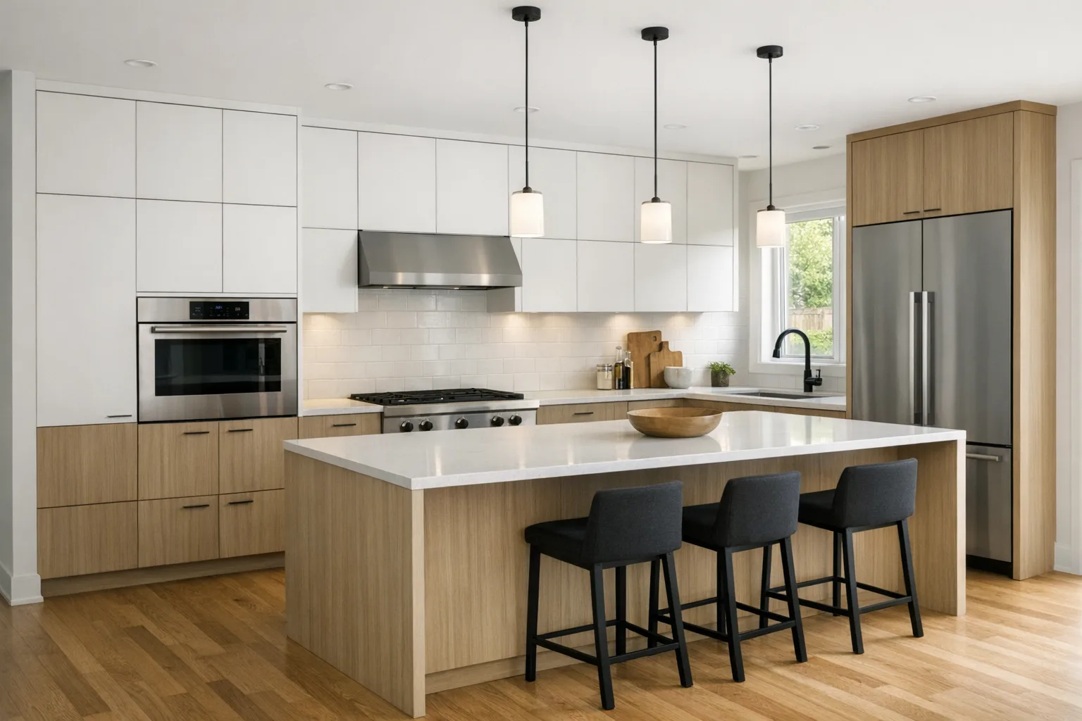 Cuisine ouverte dans un bungalow du secteur Côte-Vertu